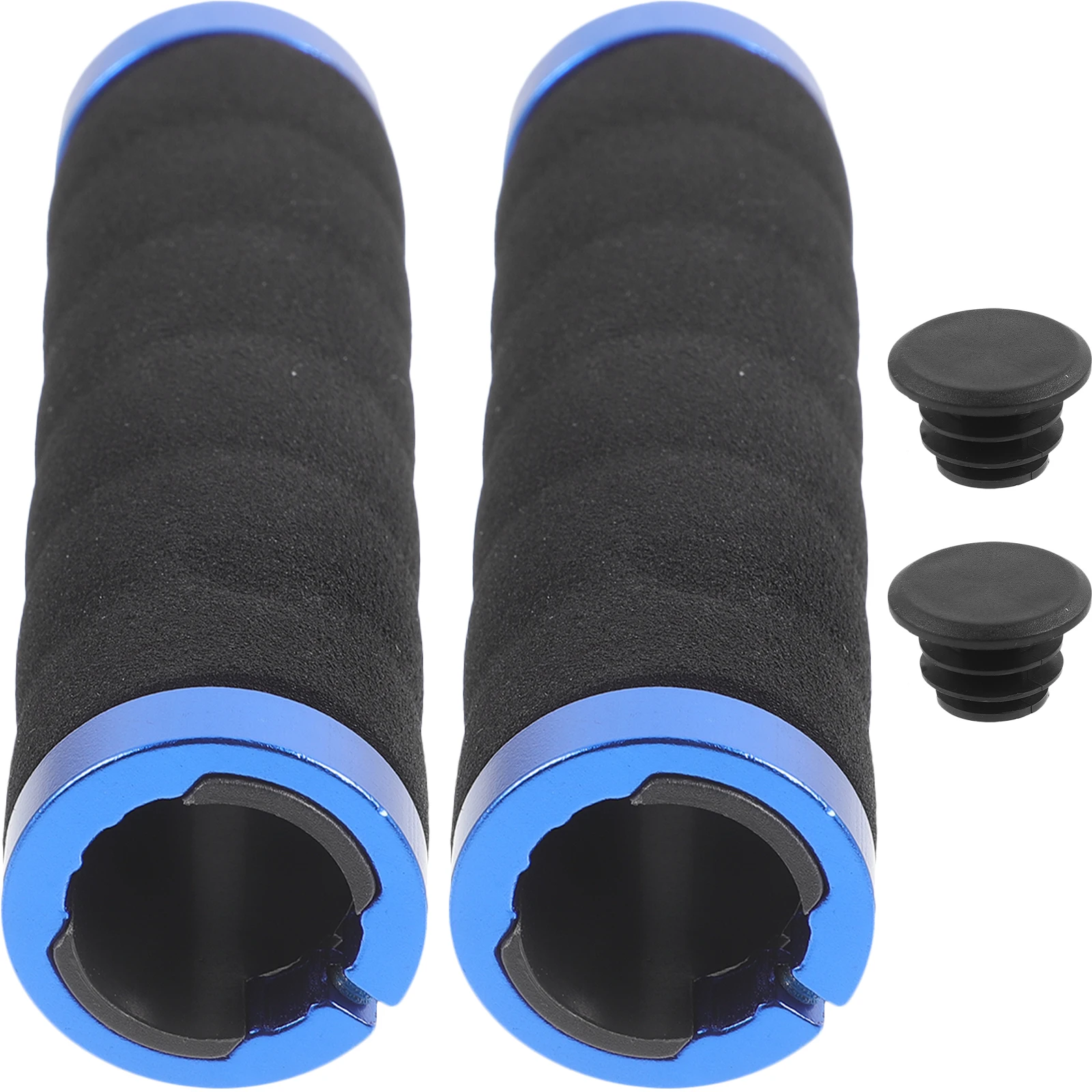 

1 Pair Blue Mountain Bike Handlebar Grips Non Skid Shockproof Cycling Foam Cover Easy Install Durability Bike Supplies