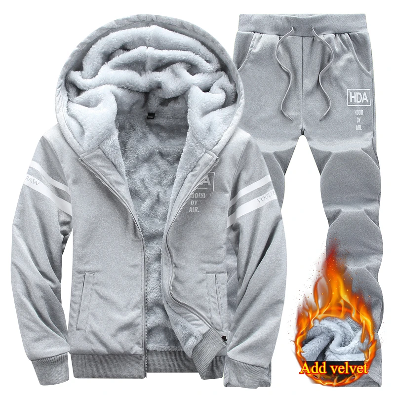 Autumn Men Jacket Set Stripe Fashion Warm Male Hooded Coat Trends Versatile Top Clothes Locomotive letter Printing Casual Pants