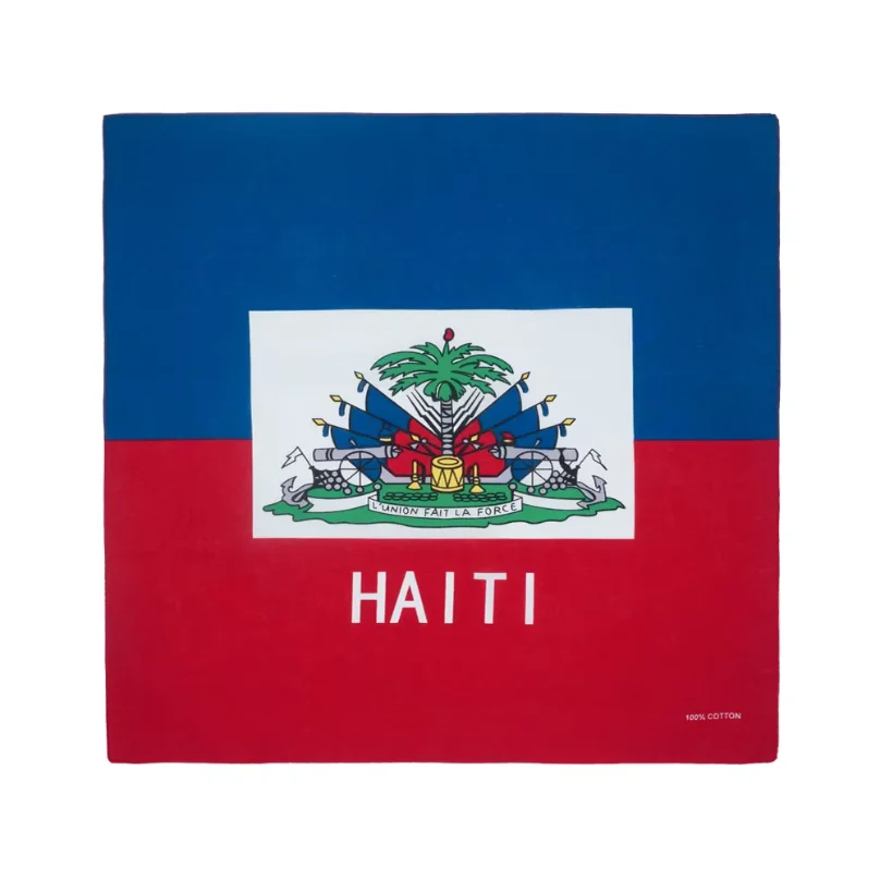 

Haiti Flag Bandana 100% Cotton Women Running Dancing Headband Caribbean Countries Flag Scarf Men Hip Hop Headwrap Labor Day Gift