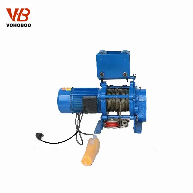 300kg - 2000kg Small Size Electric Winch 380V / 3 Phase Lifting Hoist With Trolley