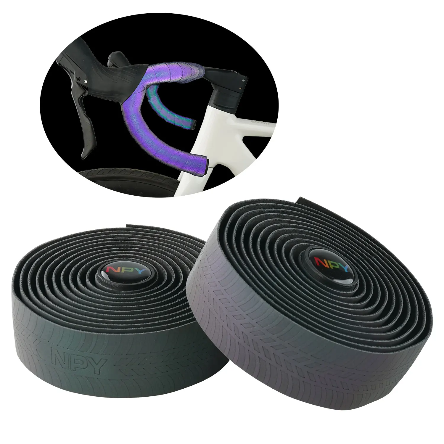 AliExpress NONE NPY Bicycle Handlebar Strap Reflective Discolor Handlebar Tape Anti-slip Shock-absor Handle Strap Cycling  Sweat-Absorbin Part A