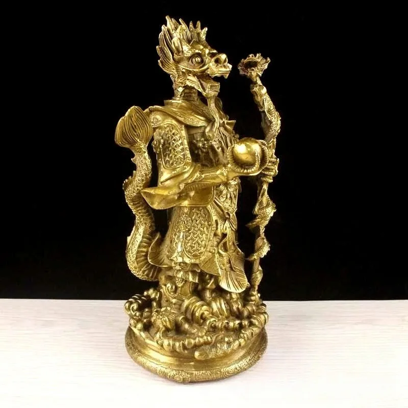 

Standing crutch east sea dragon king Statue Dragon god Statue Office Home Decor Gift for Desk Ornament