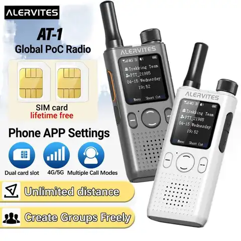Baofeng ALERVITES AT1 POC Two Way Radio | Lifetime Free Global Service, Freely Create & Manage Teams, 4G/5G Cellular Network