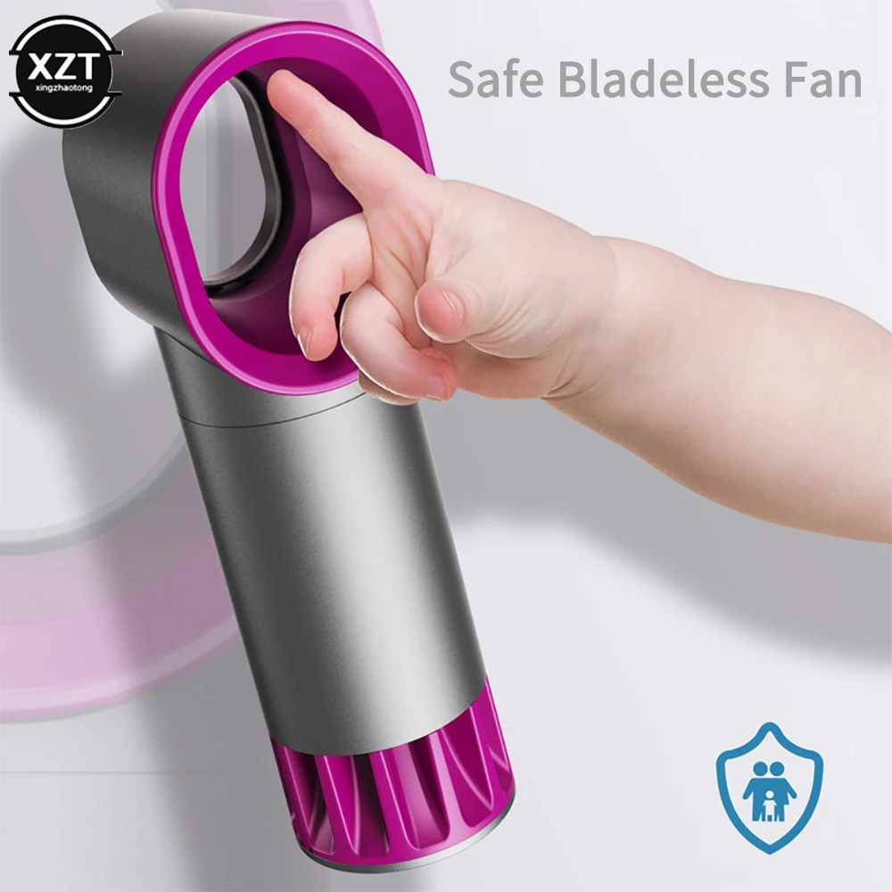 Portable Bladeless Fan Mini Handheld Fan USB Rechargeable Ultra Quiet Fans Air Cooler Fans For Desktop Outdoor Office Air Cooler – Image 3