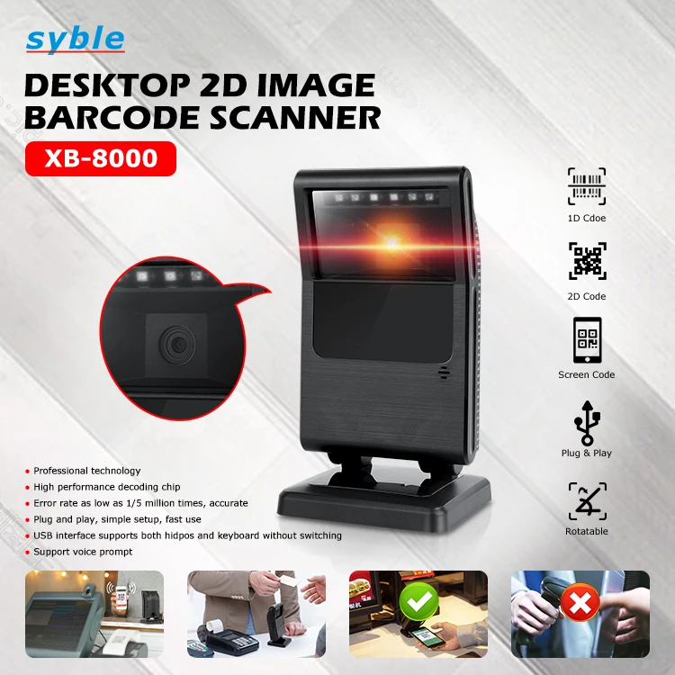 2D Barcode Scanner  Data Matrix PDF417 QR Code Scanner XB-8000
