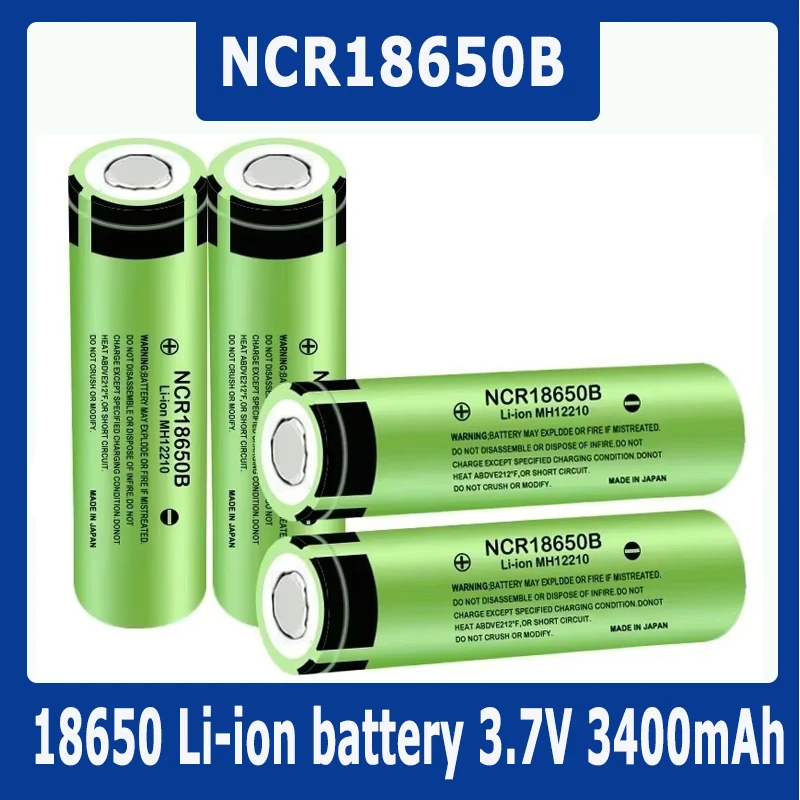 2024 New for Panasonic 18650 3400Mah 20A Discharge NCR18650B 1-20PCS 3.7V Lithium ion Rechargeable Battery