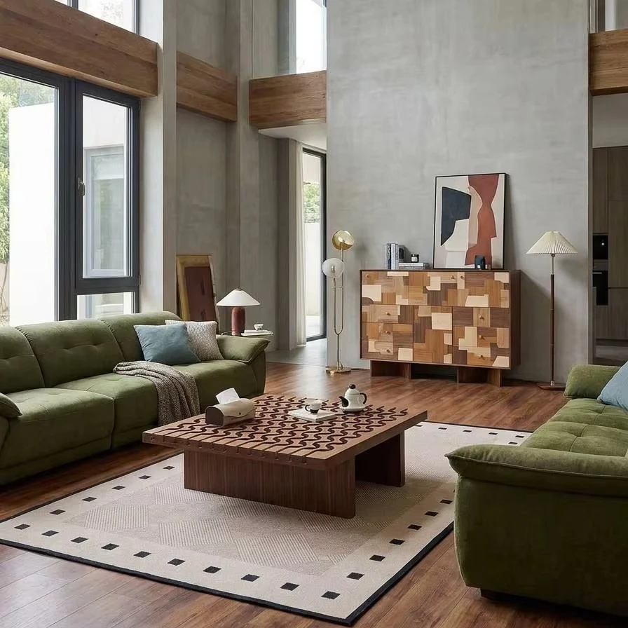 #￥Custom Coffee Table with Ash Wood Frame & Walnut Veneer Over Plywood Bespoke Sizes for Luxury Interior Designers & Projects