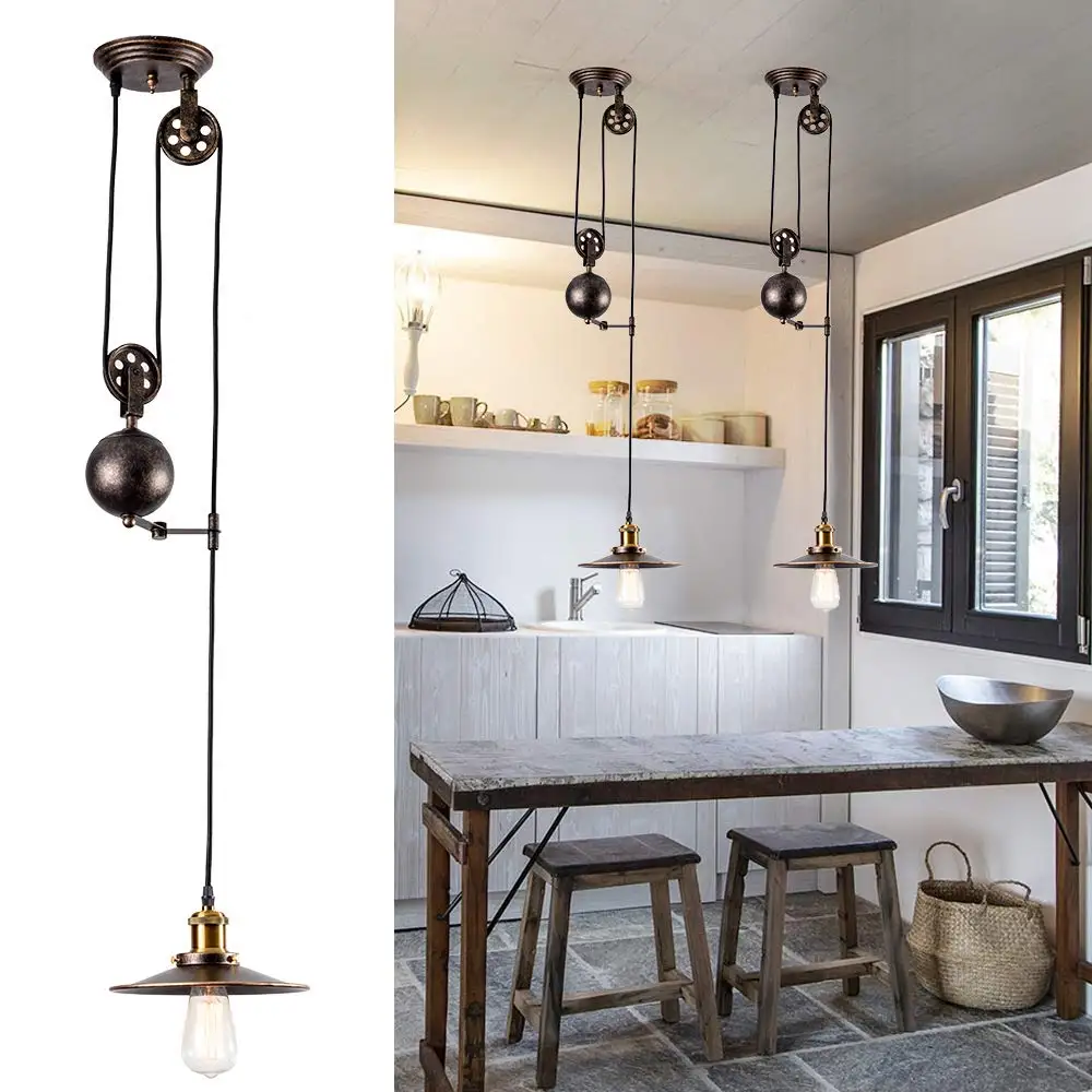 

Pulley Liftable Pendant Light Kitchen Island Lamps Linear Pendant Chandelier Hanging Lamps for Dining Decoration Home Suspension