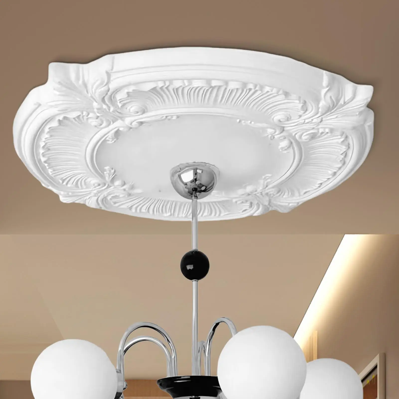 Split Medallion For Ceiling Light Chandelier Base Disc Round PU Decorative Ceiling Fan Lamp Cover Split Plate Elegant Trim
