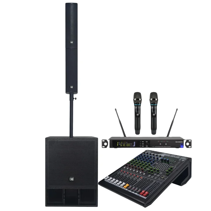 New Convenient Wheel Design 18 Inch Professional Speakers Dsp Outdoor Indoor Dj Stage Active Array Column Speaker Pa System