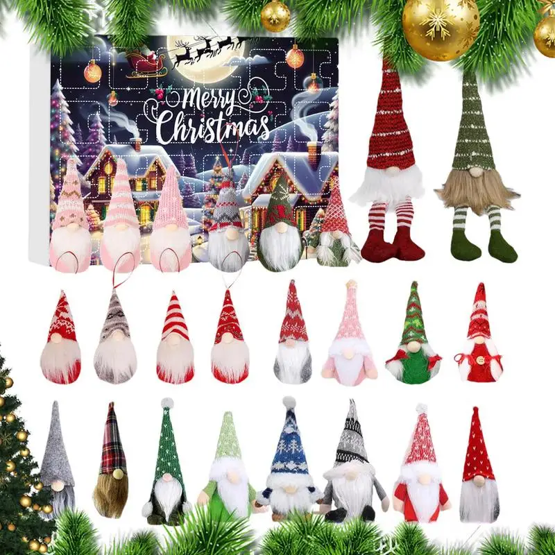 Gnome Advent Calendar 2024 Cartoon Figurine Plush Gnomes Holiday Supplies 24 Days Christmas Figures Exquisite Gnome Collection