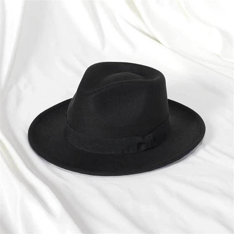 Sombrero fedora hat bow heart hat felt hat small upturned brim men\'s top hat vintage jazz hat gorras para hombres