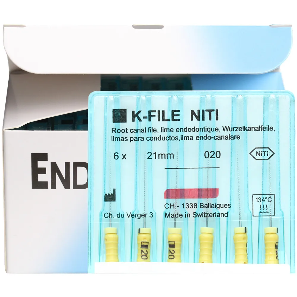10 paczek 21/25/31mm Dental K-FILE NiTi elastyczne Endo kanał korzeniowy pilniki K do użytku ręcznego endodontyczny nikiel tytanowy Instrument