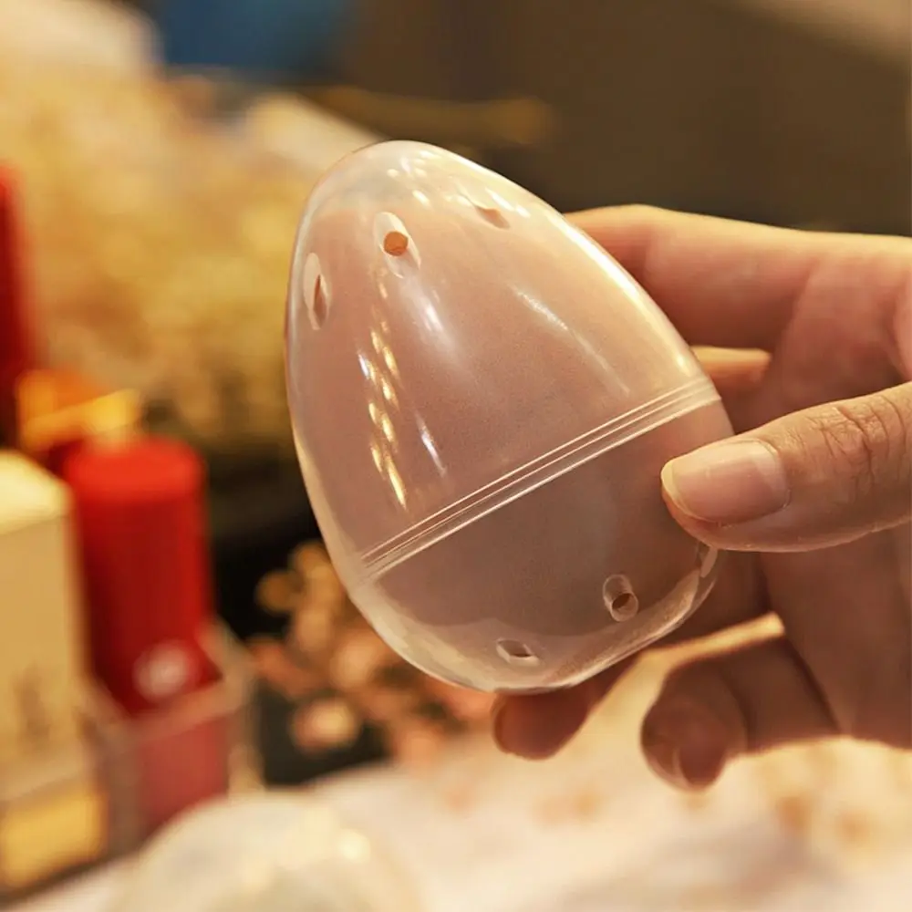 Organizzatore Trasparente per Spugnette da Trucco, Ovale con Foro, Porta Accessori di Bellezza, Copertura Antipolvere, Scatola per Strumenti di Makeup