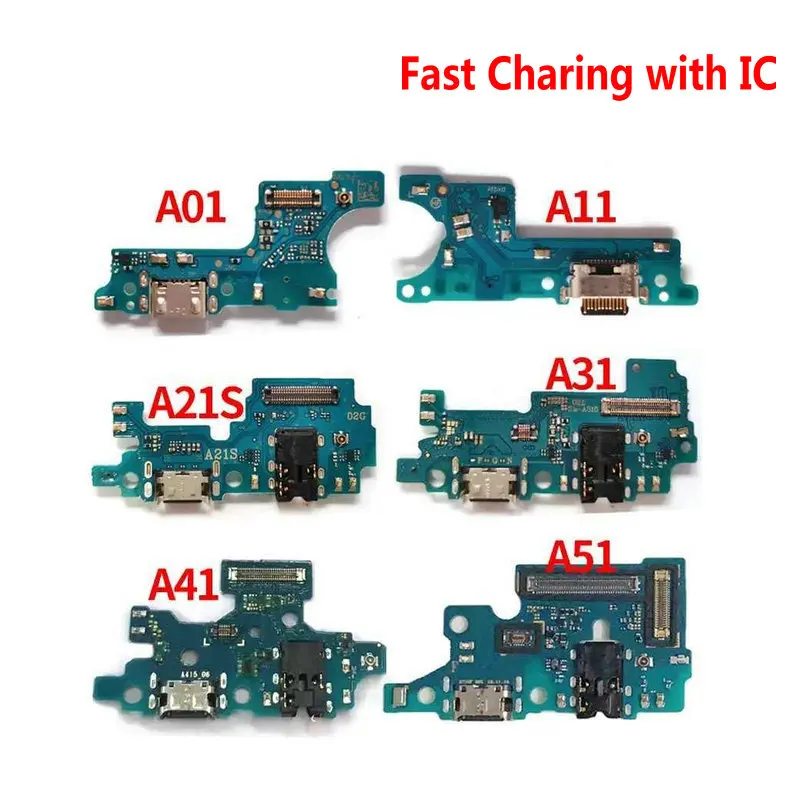 USB Charging Port Connector Board Parts Flex Cable With Microphone Mic For Samsung A01 A11 A21 A21S A31 A51 A71 M11 M21 M31 A40s