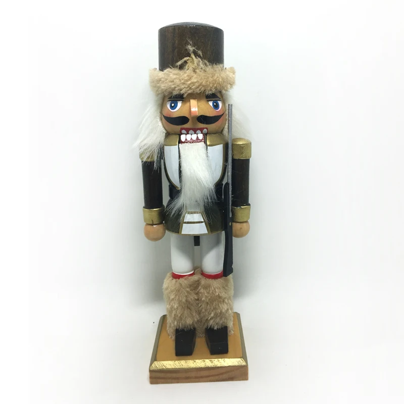 21cm Wooden Nutcracker Dolls Home Decorations Christmas Original Gunnuts Clip Puppet Handicraft  Ht110