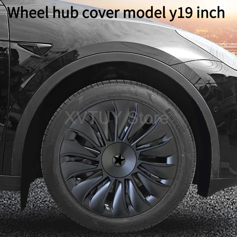 19 Inch for Tesla Model Y Hub Cap High Performance Replacement Wheel Caps Automobile Full Rim Cover Car Decorative Accessories