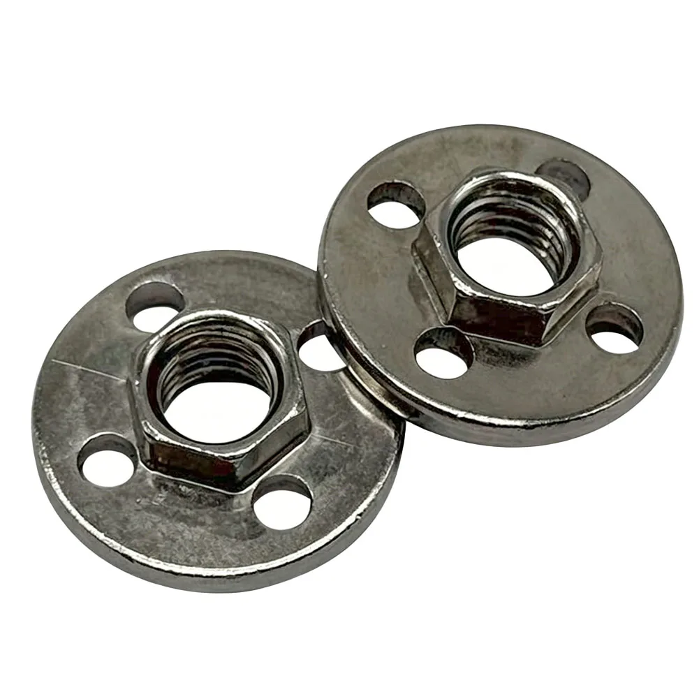 Two 30x30mm Pressure Plates for 100mm Angle Grinder Upper and Lower Metal Discs Four Hole Mounting Black Silver Finish