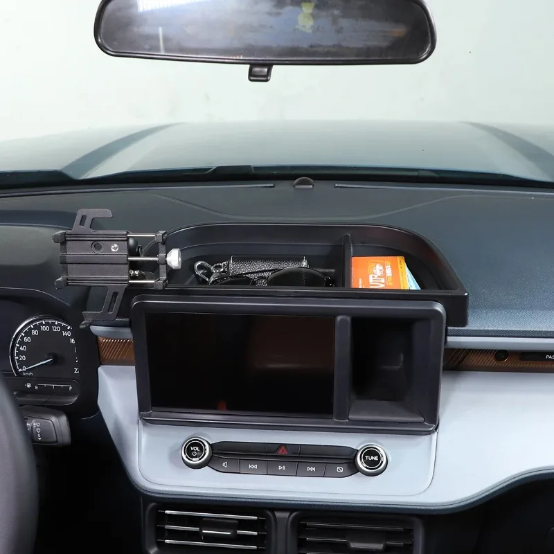For Ford Maverick 2022-25 Interior Car Accessories ABS Black Car Dashboard Storage Box Tray Phone Holder GPS Navigation Bracket