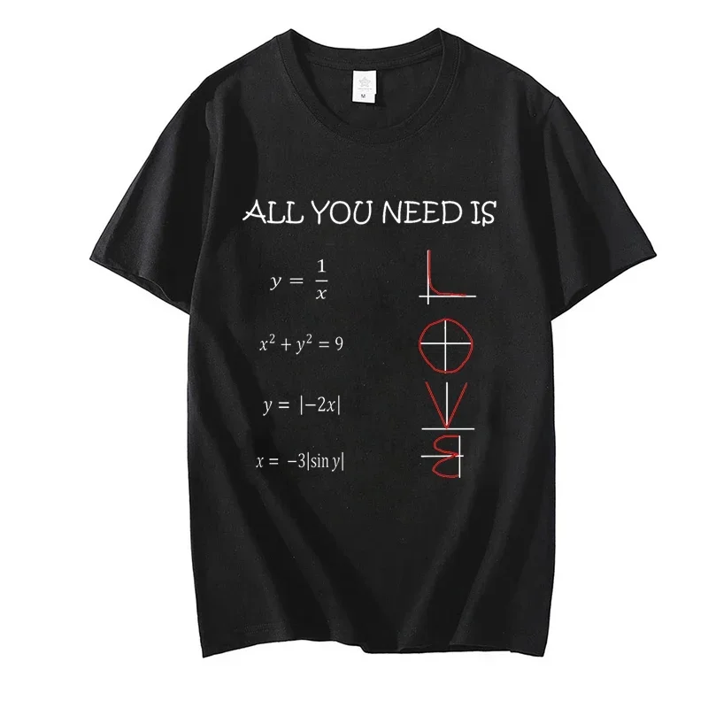 All You Need Is Love Print T-shirts Fashion T Shirt Tee Basic Clothing Summer Top Math Graphic T-shirt Valentine Women Clothes