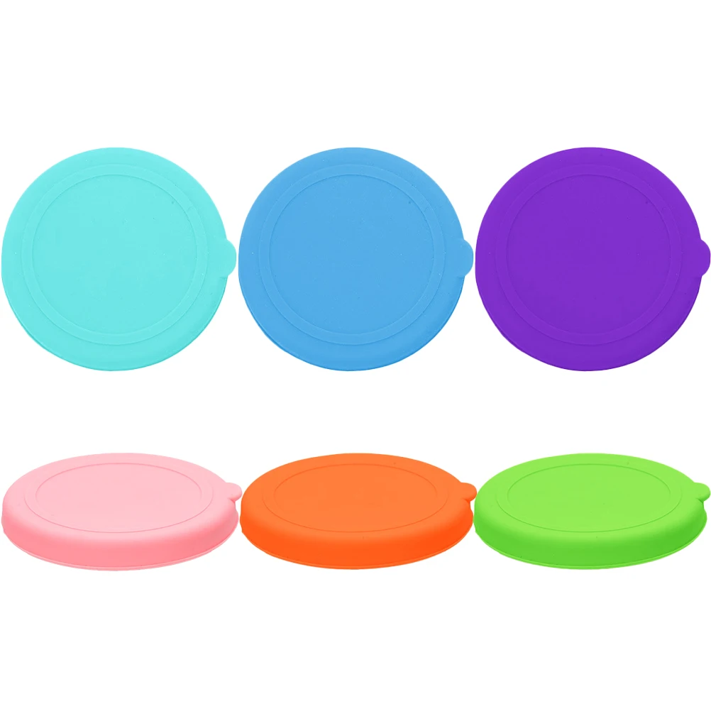 

6pcs Stainless Steel Silicone Lids Fresh Leak Proof Sauce Covers Dipping Bowl Lids Condiment Dish