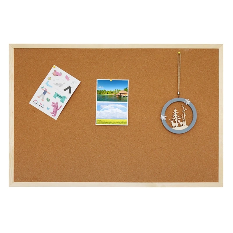 Double-Sided Cork Board Quartet Cork Finish Corkboard Bulletin Board Household Noteboard Kindergarten Photo Wall-Hanging DXAF