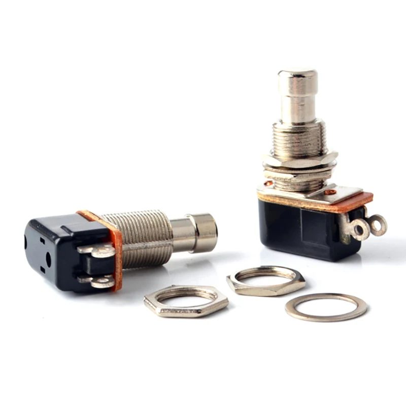 【Momentary SPST Soft Touch Push Button Stomp Foot Pedal Switch Electric Guitar Switch OFF-Momentary ON】