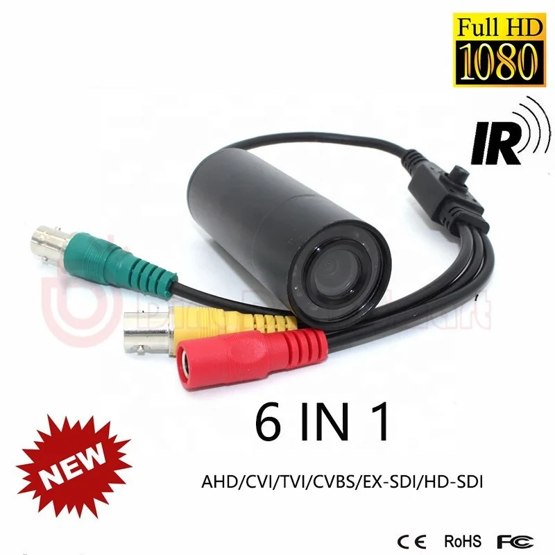 2026 Dingdangsmart 6 in 1 1080P Full HD Mini Bullet Waterproof HD-SDI IR Camera Support AHD/TVI/CVI/CVBS//EX-SDI/SDI Video Outpu