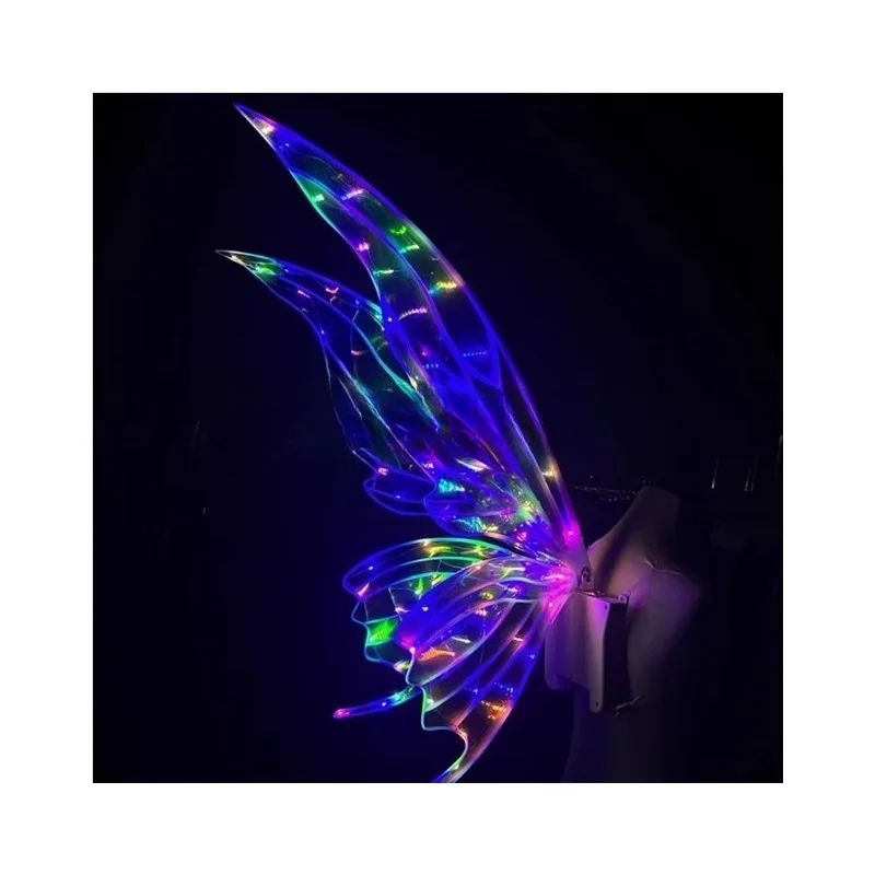 Large Craft Holiday Decorations Clothing Electric Toys Transparent Light Emitting Diode Crystal Angel Fairy Butterfly