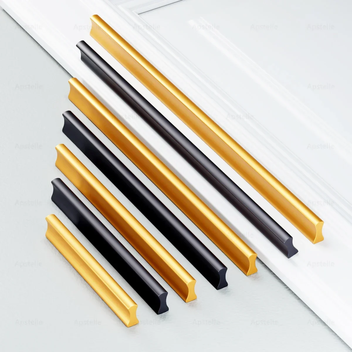 

32-800mm Hardware Long Knob Modern Silver Black Gold Furniture Door Handle Zinc Alloy Cupboard Drawer Kitchen Cabinet Pull