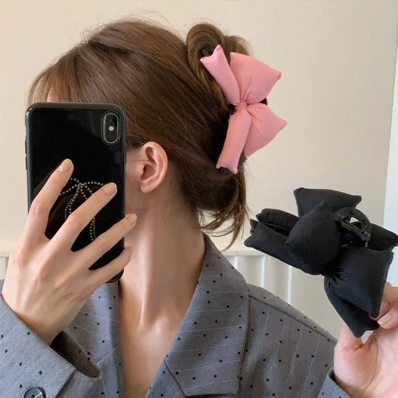 Cotton Filled Bow Clip Large Hair Volume Multiple Hairpins For Women At The Back Of The Head 2025 New High-end Shark Clip