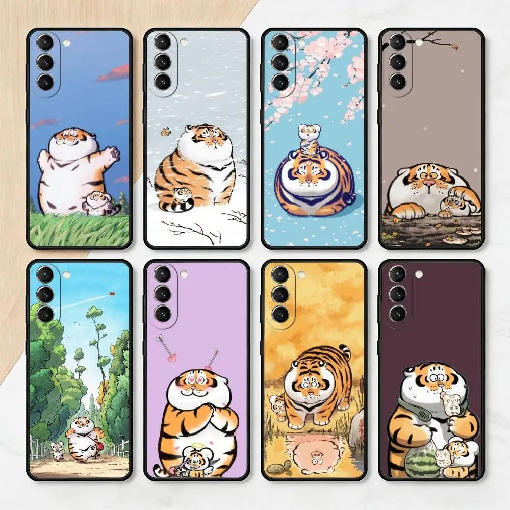 

F-Fat T-Tiger-ER Phone Case For Samsung S25,24,23,22,30,21,10,9,Ultra,Plus,Lite,FE,4,5 G Soft Black Case