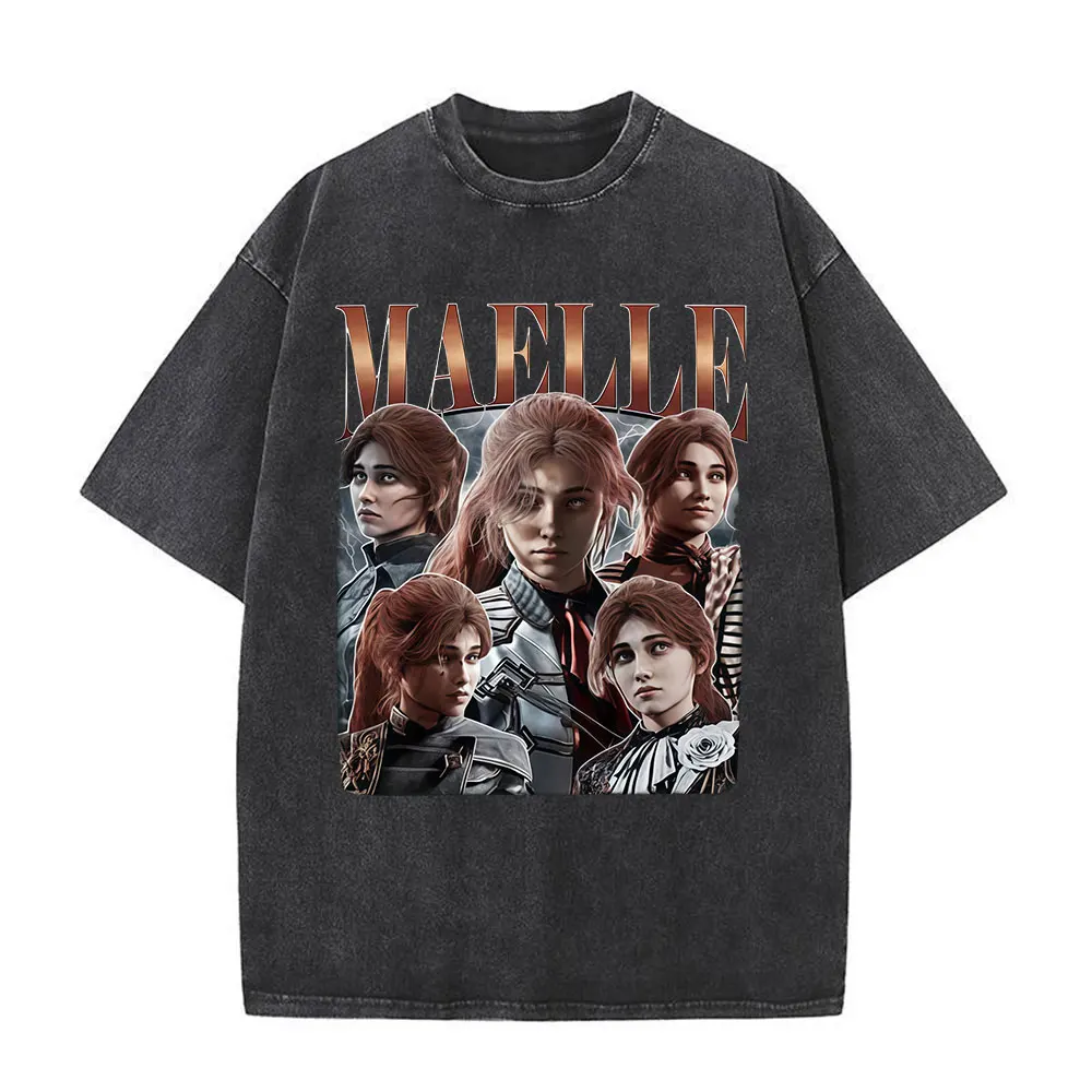 

Футболки с рисунком Game Clair Obscur Expedition 33, мужская одежда, модные винтажные потертые футболки большого размера с короткими рукавами