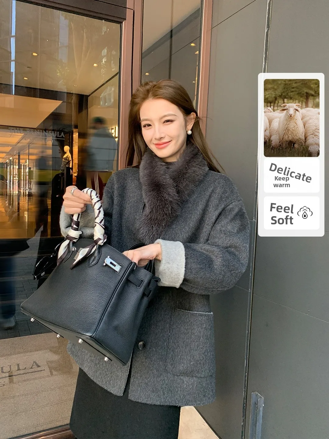 

Женское шерстяное пальто Maven Lin с V-образным вырезом, теплое, для повседневной носки, модное, для весеннего сезона, чисто онлайн-продажи