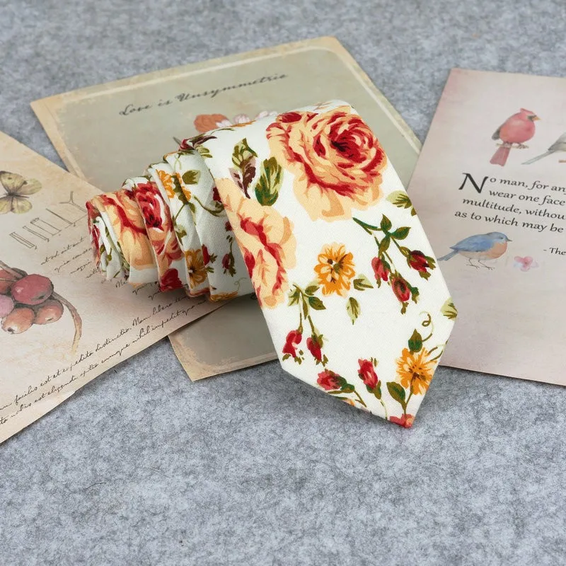 Floral Neue Baumwolle Krawatte Schöne Herren 6 cm Kleid Hochzeit Zubehör Party Smoking Hemd Krawatte Geschenk Mode Männliche krawatte Krawatte – Detail 8