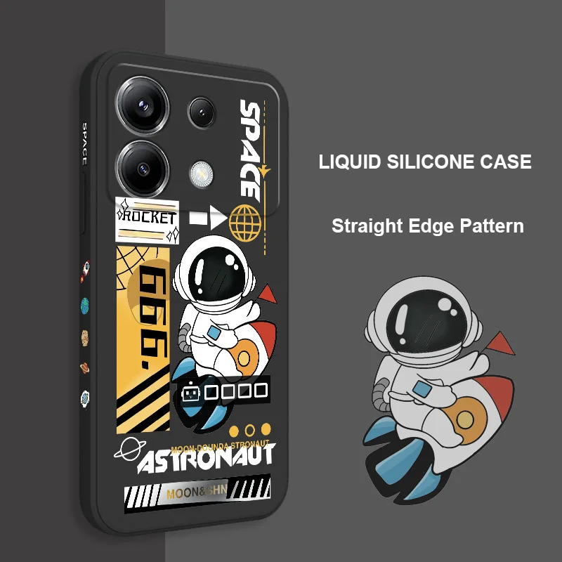 Cycling Astronaut Phone Case For Xiaomi Poco F7 X7 X6 F6 M6 M5 M5S F5 X5 F4 X4 M4 F3 M3 X3 Pro 4G 5G Ultra GT Silicone Cover