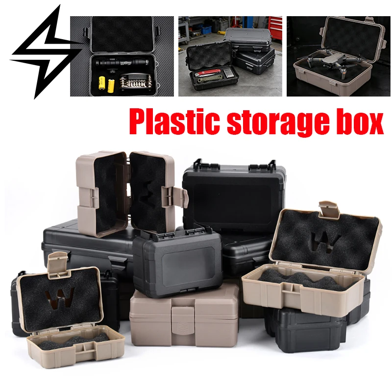 Tactical Nylon Plastic Storage Box Sponge Mat Inside liner Toolbox Unmarked Packaging Box BK/TAN