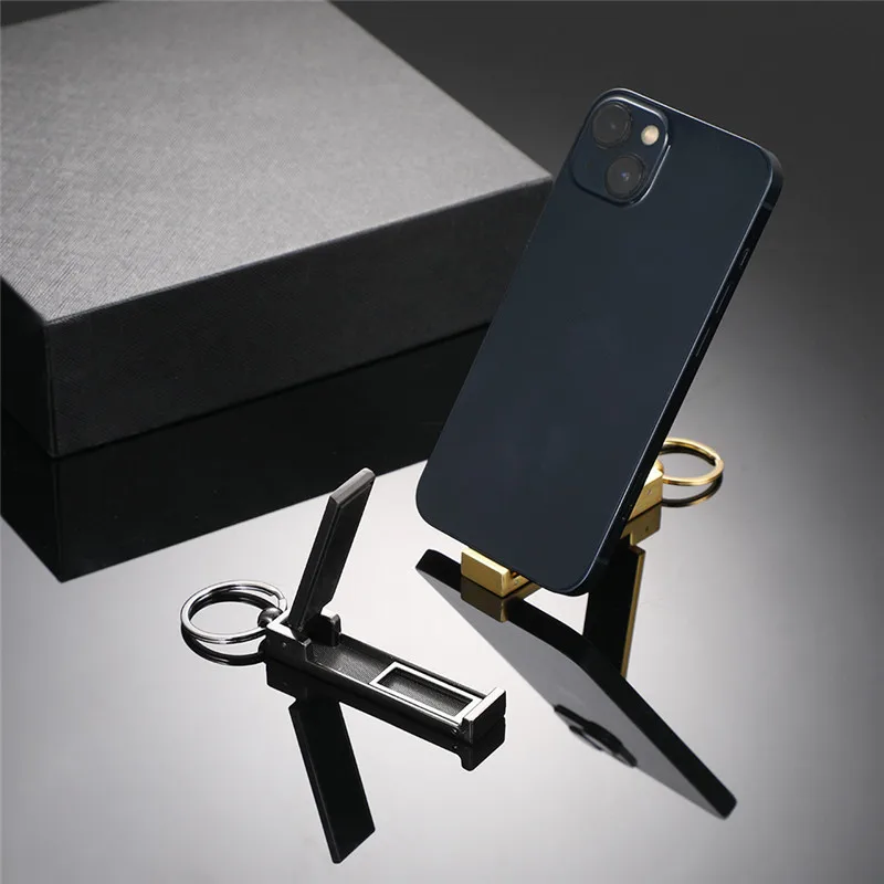Portable Zinc Alloy Phone Stand Holder Multifunctional Mobile Support Key Ring Keychain Cell Phone Accessories