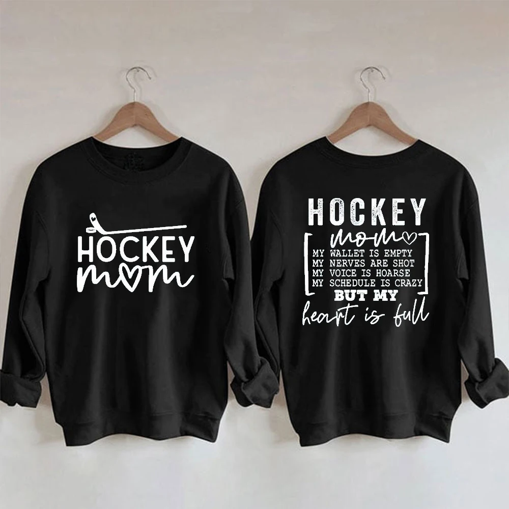 Rheaclots Women\'s Hockey Mom Printed Cotton Female Cute Long Sleeves Sweatshirt