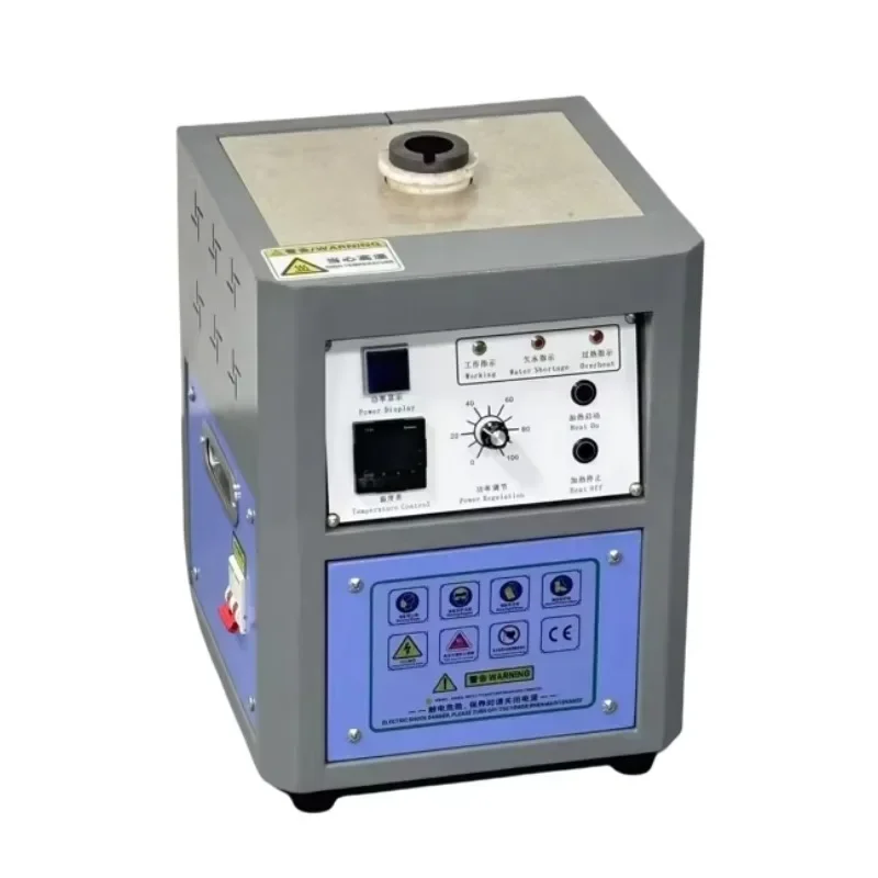 

Настольная высокотемпературная индукционная печь 220В для плавки металлов (золото, серебро, медь), 1кг/2кг