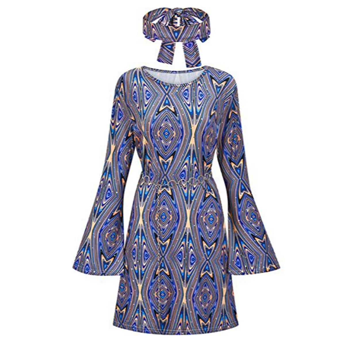 Robes d'Halloween et de Noël pour femmes, vêtements du patrimoine culturel, style rétro, années 1970, 303