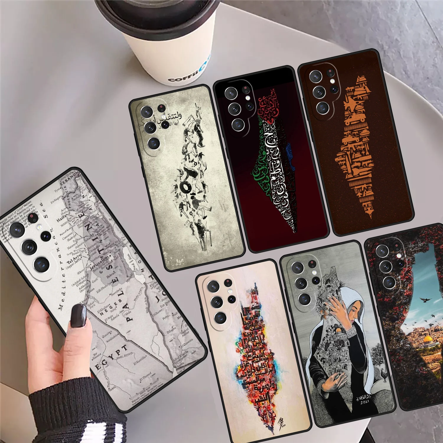 

P-alestine Map Arabic Phone Case Cover Coque For Samsung Galaxy S24 S25 Ultra 23 S22 Plus S21 FE S20 Note 10 Pro Note 20