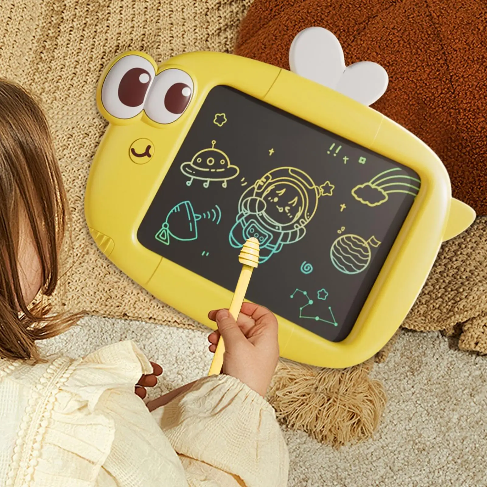 10-Zoll-LCD-Schreibtablett für Kinder, buntes Doodle-Brett, wiederverwendbarer löschbarer Zeichenblock, pädagogisches Lernspielzeug für Kinder