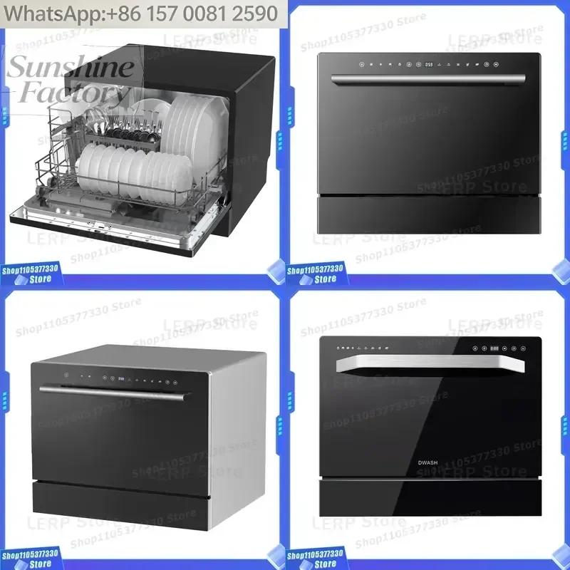 6 Sets Compact Built in Dishwashing Machine Integrated Dishwasher Smart Mini Dish Washer