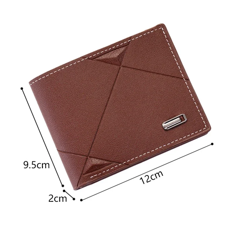 Men Short Wallet Bifold Faux Leather Wallet Multiple Credit ID Card Holder Billfold Purse Clutch Solid Hombre Business Slim Bag