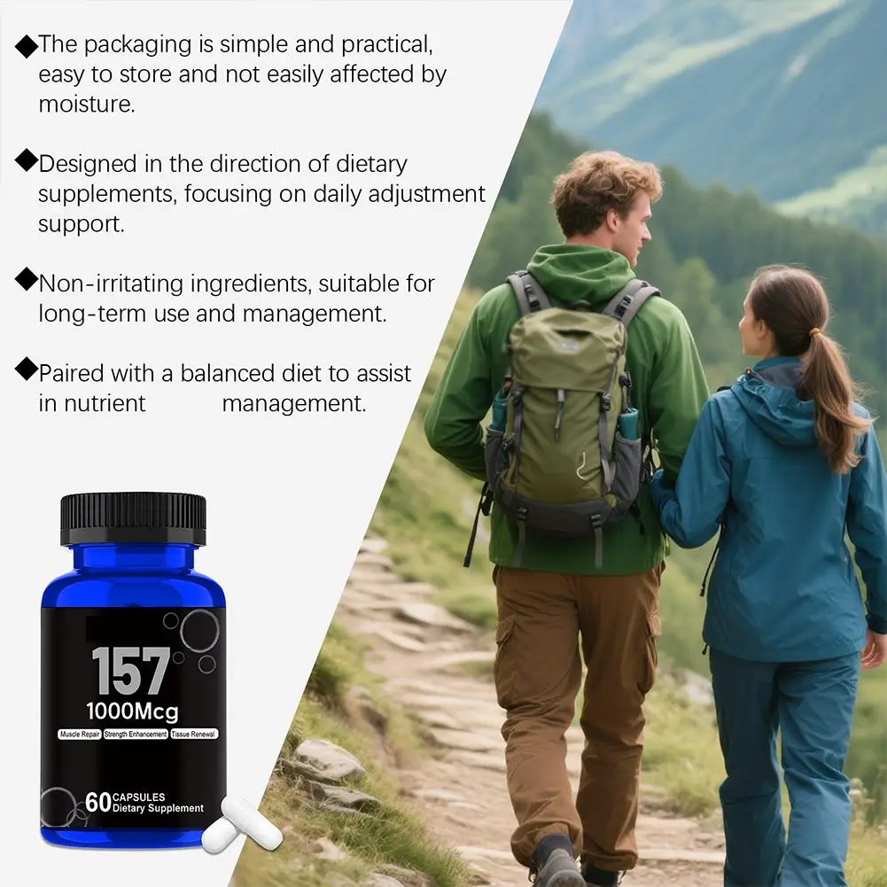 1000mcg 157 كبسولات مكمل غذائي فعالة للغاية تعزز المناعة وتحسين الصحة العامة وتعزز امتصاص المغذيات #3