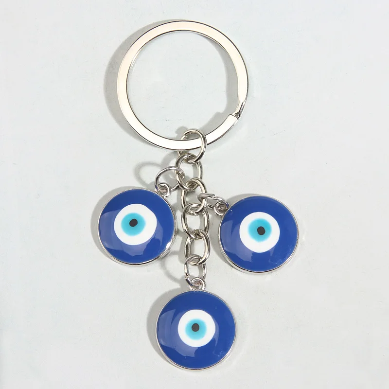 Punk Enamel Keychain Eye Eyelash Key Ring Round Key Chains Souvenir Gifts For Women Men Handbag Accessorie DIY Simple Jewelry