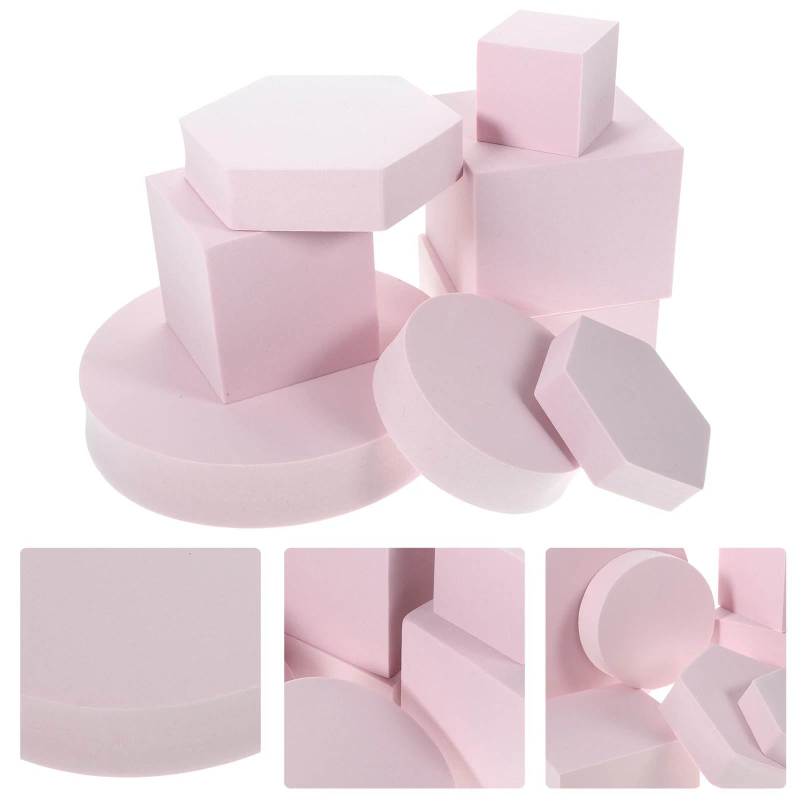 

8pcs Geometric Props Set Foam Cube Photography Background For Jewelry Cosmetics Photoshoot Product Makeup Lipstick Styling Tools