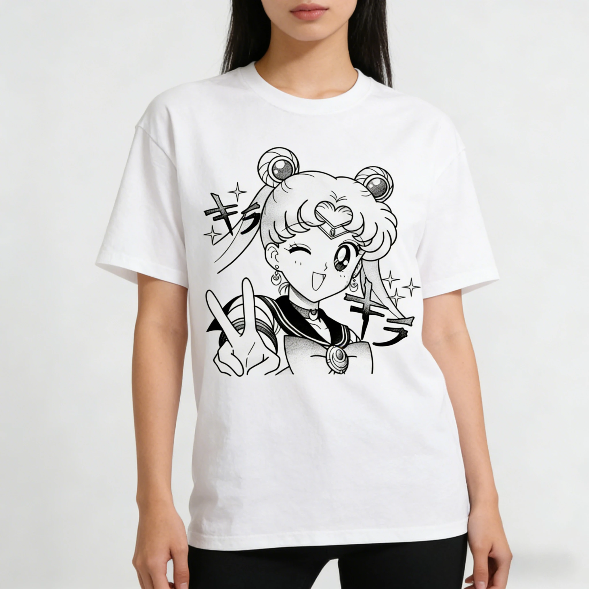 

Summer New Sailor Moon Cotton Short-sleeve T-shirt - High-quality, Loose, Oversized, Breathable and Comfortable for Men/women