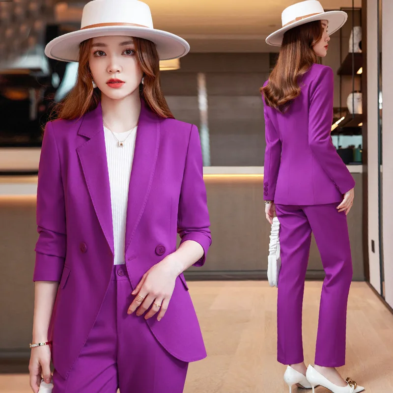 

2022 New Autumn and Winter Long Sleeves Business Women's Clothing Suit Business Formal Wear White-Collar Workwear Graceful Fashi